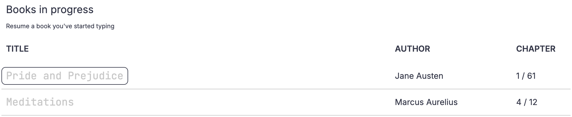 Multiple books in progress