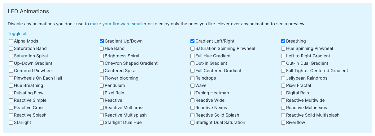 Turn off animations in Oryx