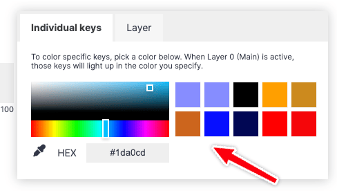 Color swatches in Oryx