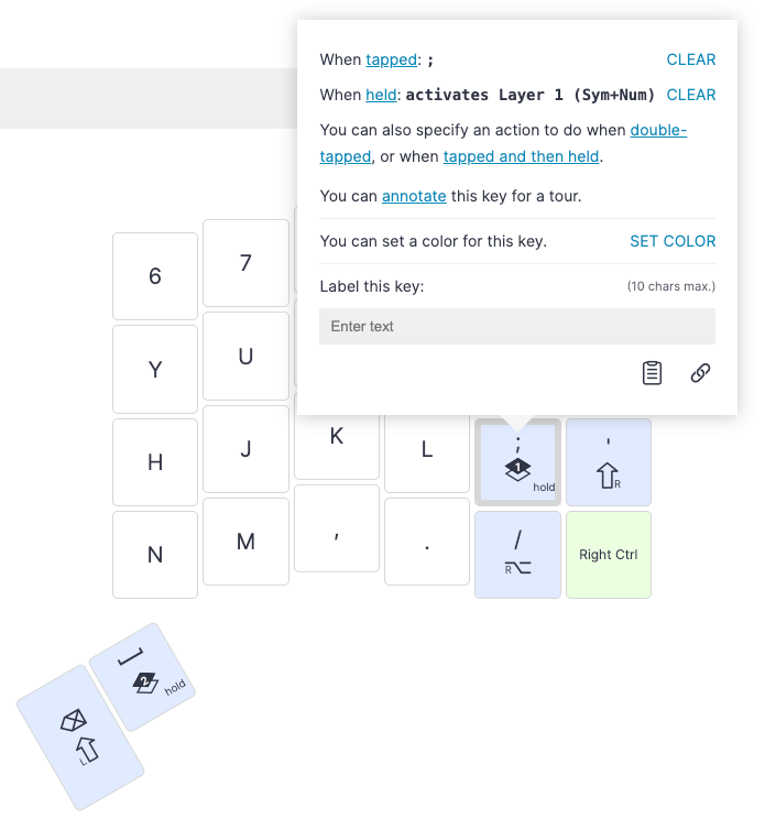 An example layer tap key