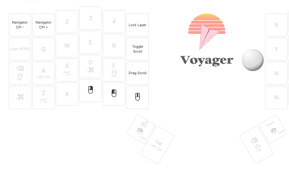 Mouse keys on bottom row