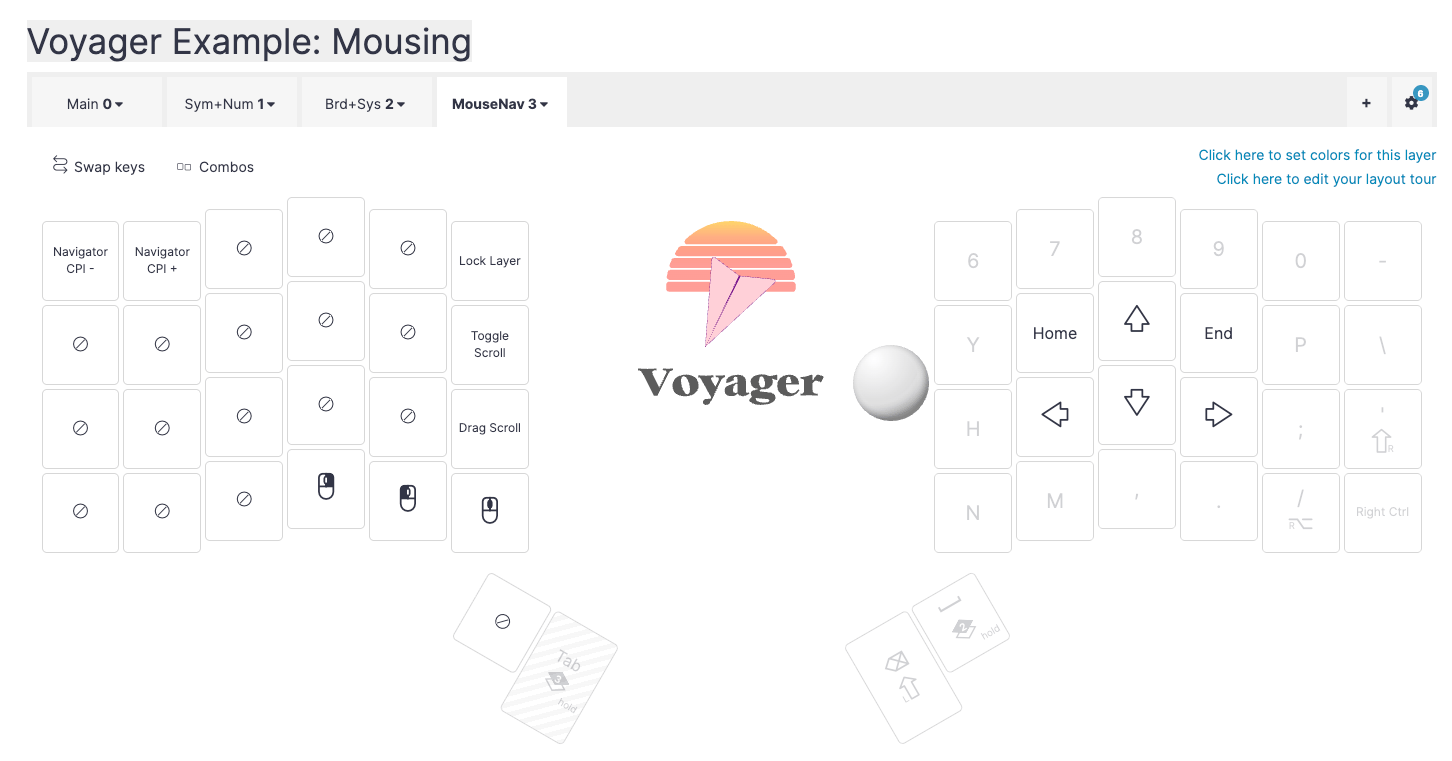 A manual mouse layer with other navigation keys