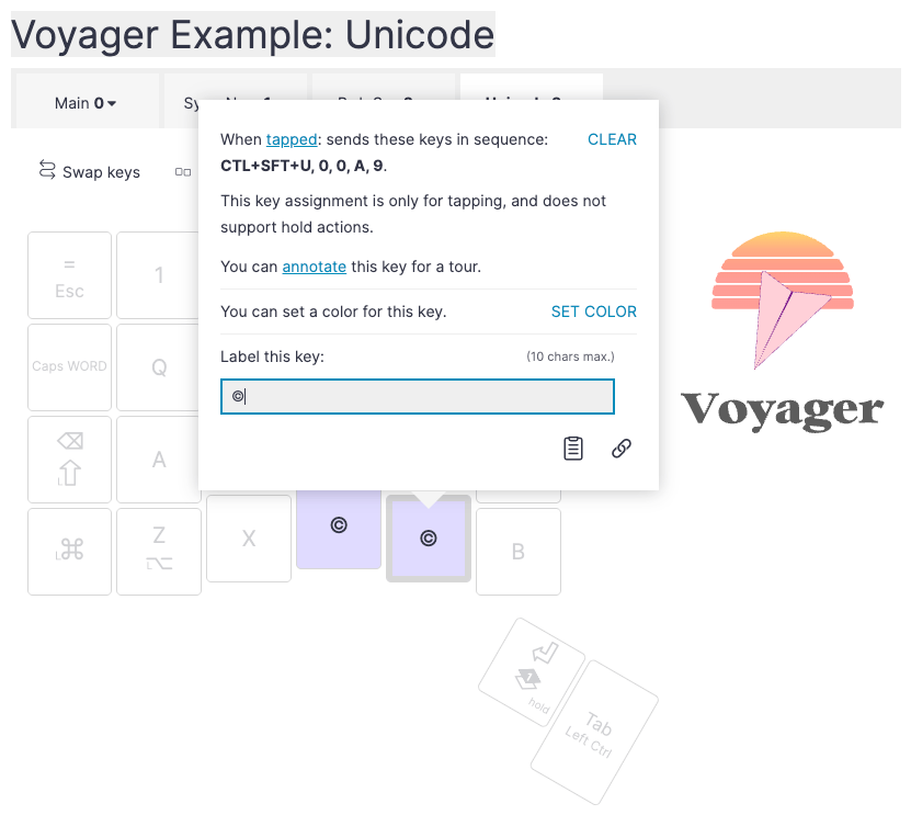 A macro in Oryx for © Unicode entry