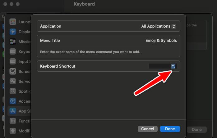 Changing the emoji keyboard shortcut