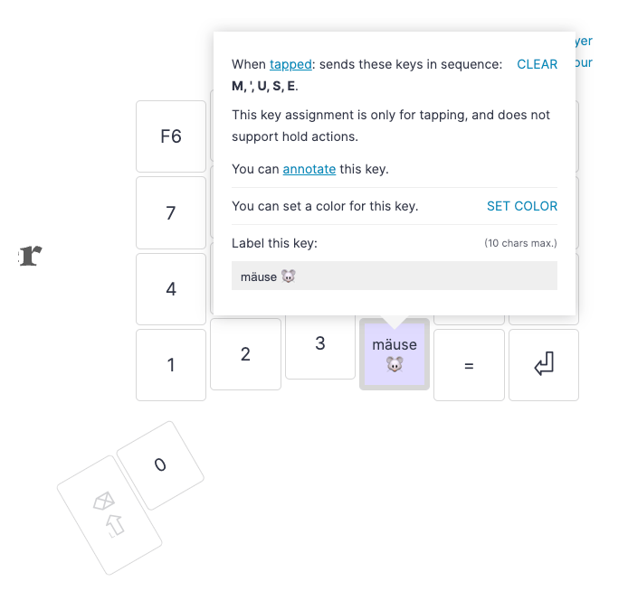 An ä character in an Oryx macro using a QWERTY replacement