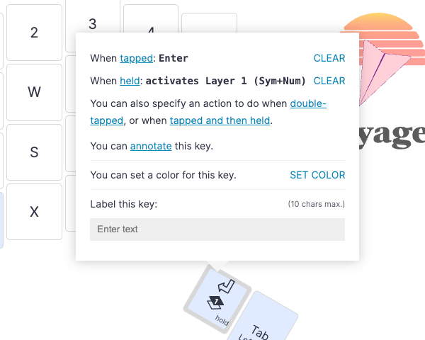 Key with return on tap and a layer switch on hold