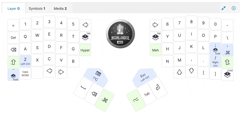 Question mark key in Q position