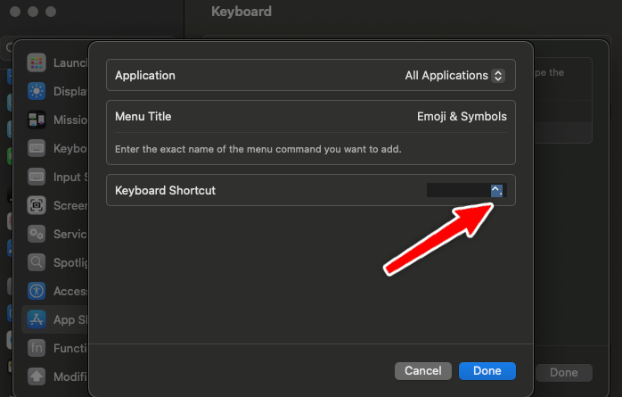 Changing the emoji keyboard shortcut