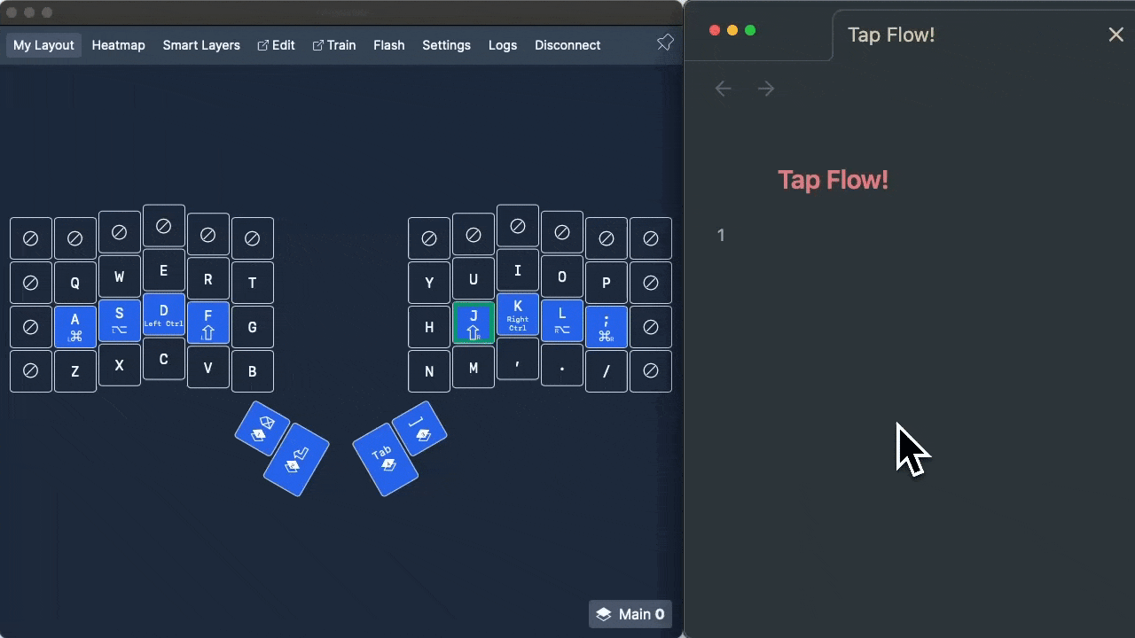 Tap Flow demo of the wrong output